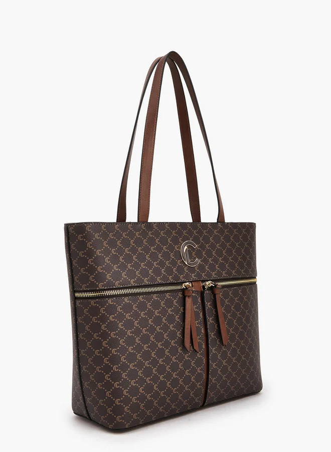 Le Confort Monogram Print Tote Bag With Double Handle